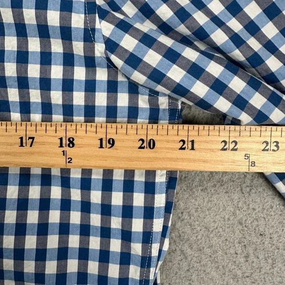 Boss Hugo Boss Shirt Button Up Mens Large Blue White Check Slim Fit Long Sleeve